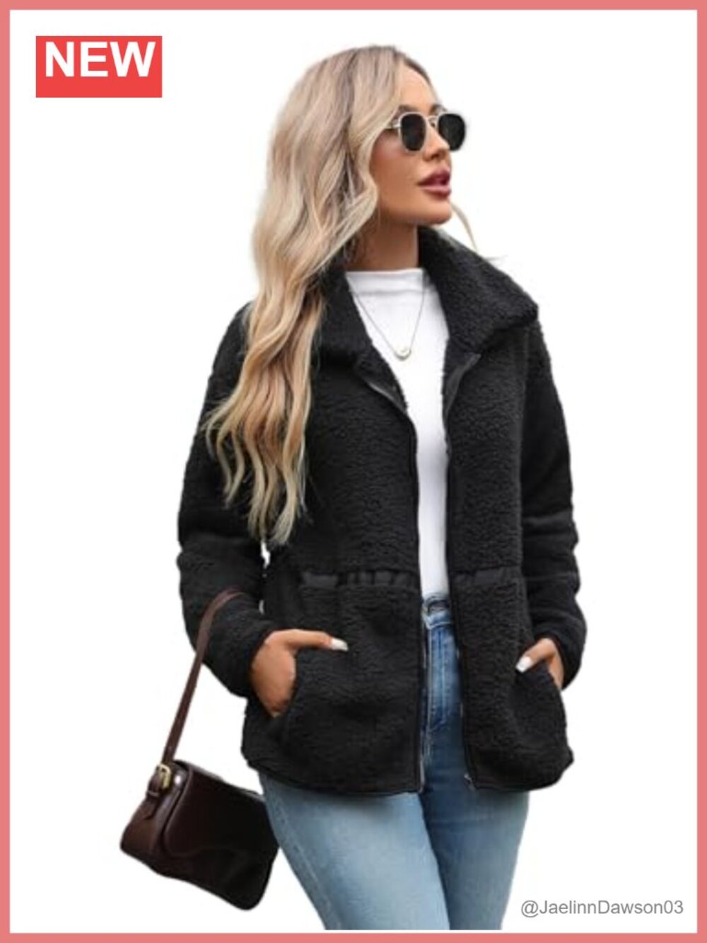 Women's Sherpa Fleece Jacket Full Zip Warm Winter Coat